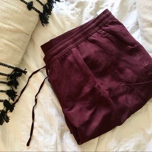 Linen Jogger Cropped Pants